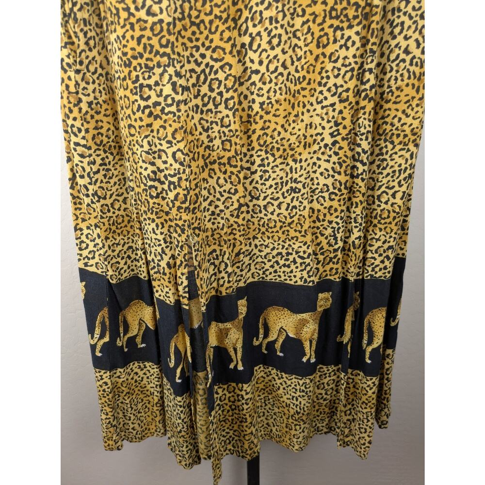 Vintage MTB Meant To Be Midi Length Rayon Sundress Cheetah Leopard Print - Picture 6 of 7